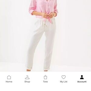 Lilly Pulitzer Resort White Taron Pant size XXS NEW